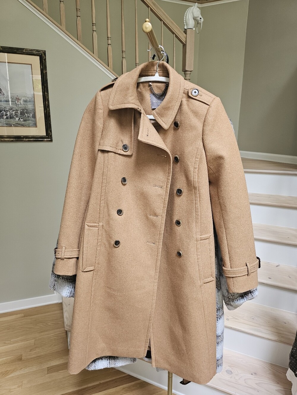 $365 J. Crew Icon Trench Coat in Italian Wool-Cashmere Nello Gori - Picture 4 of 13